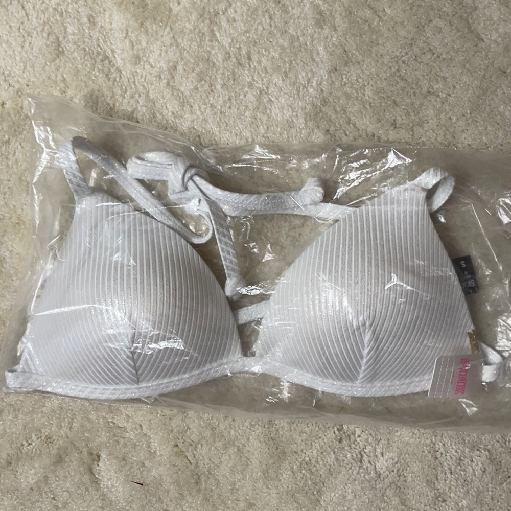 VS PINK Small White bikini top